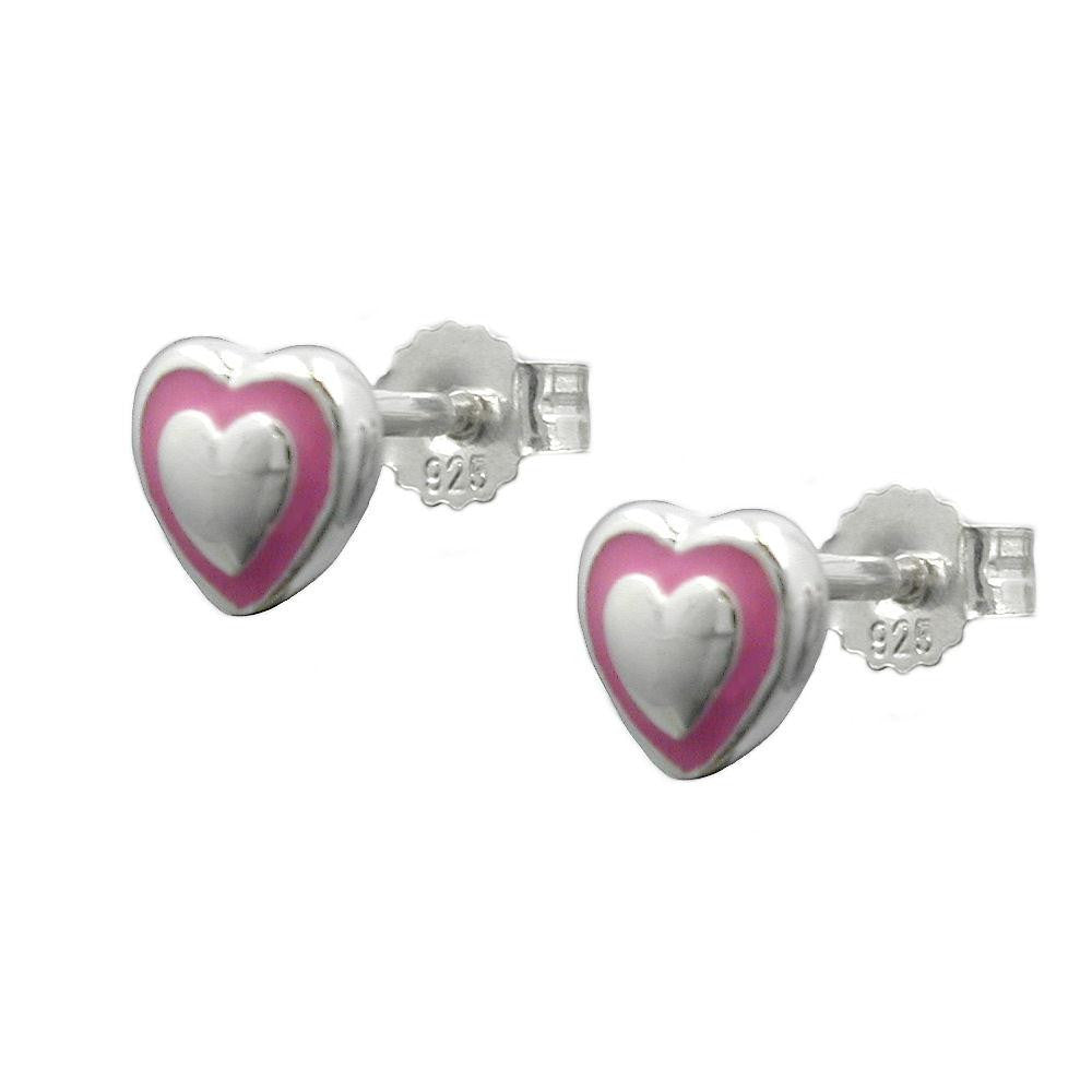 Stud Earrings Little Heart Silver 925