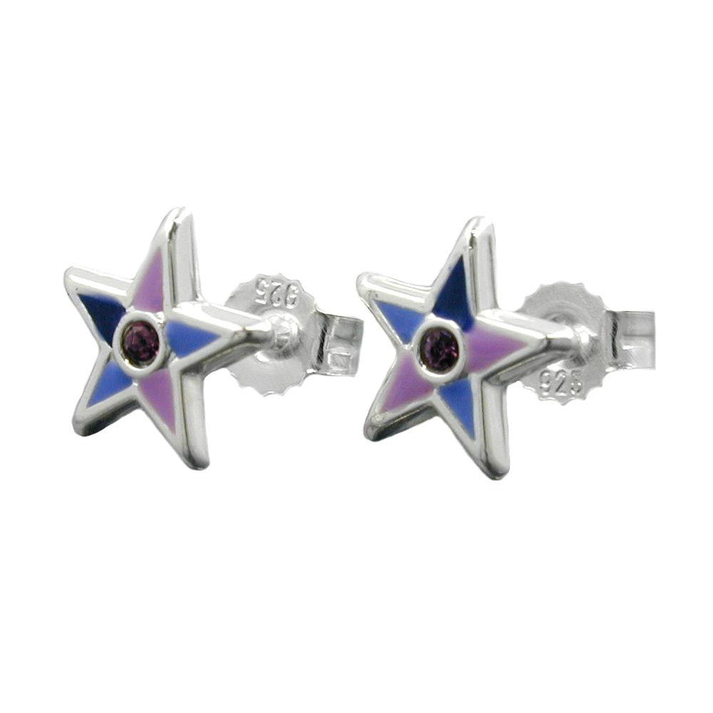 Stud Earrings Little Stars Silver 925