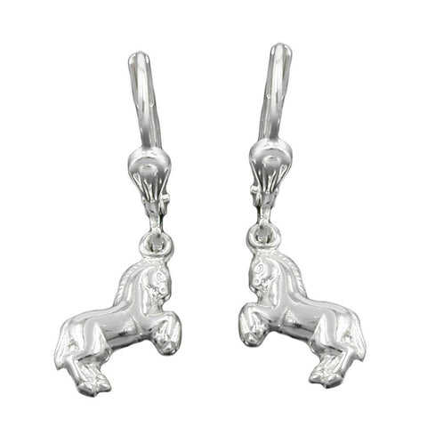 Leverback Earrings Horse Silver 925