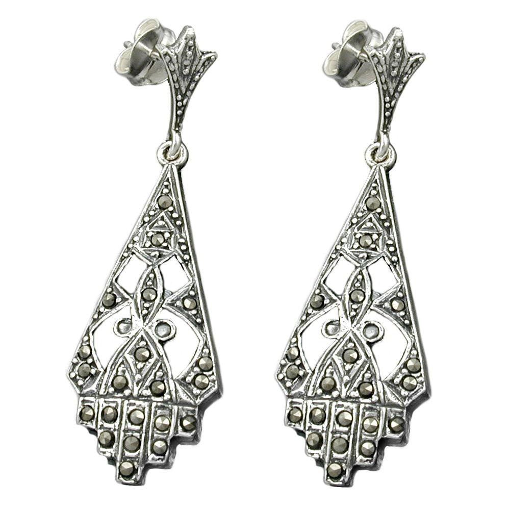 Stud Earrings Marcasite Silver 925