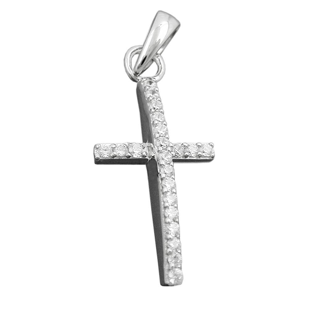 Pendant Cross With Zirconias Silver 925