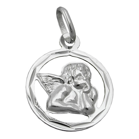 Pendant Angel In Circle Silver 925