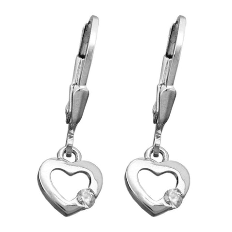 Leverback Earrings Heart Silver 925