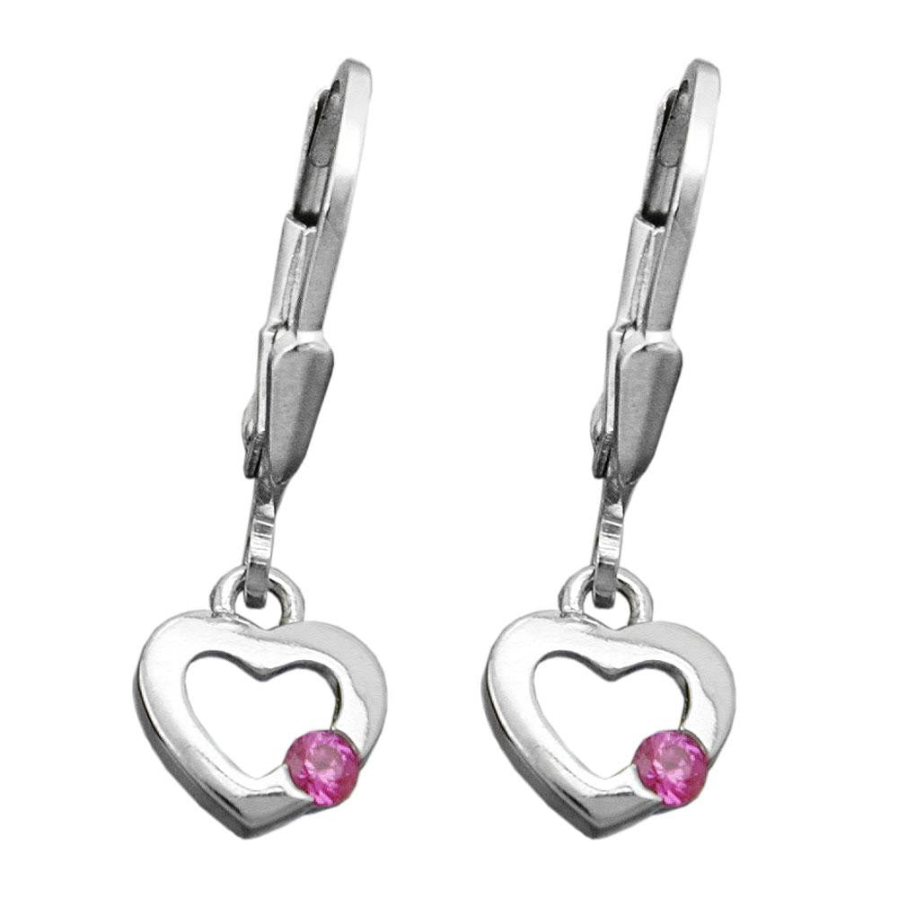 Leverback Earrings Heart Silver 925