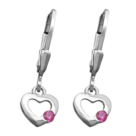 Leverback Earrings Heart Silver 925