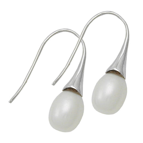 Earrings Hooks Drop Pearl Silver 925