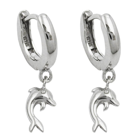 Hoop Earrings With Dolphins Silver 925