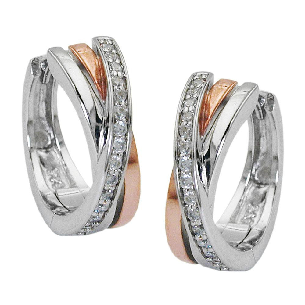 Hoop Earrings With Zirconia Silver 925