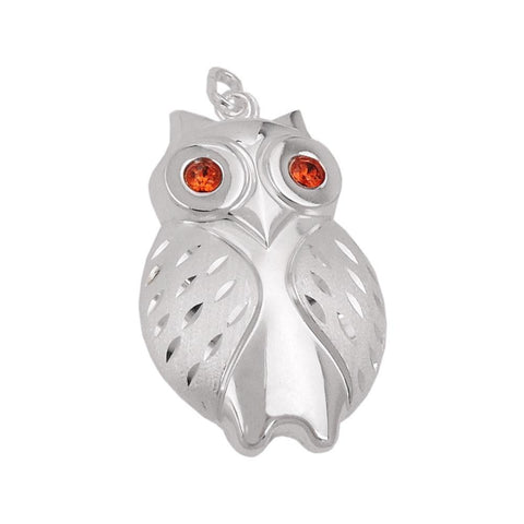 Pendant Owl Matt-polished Silver 925