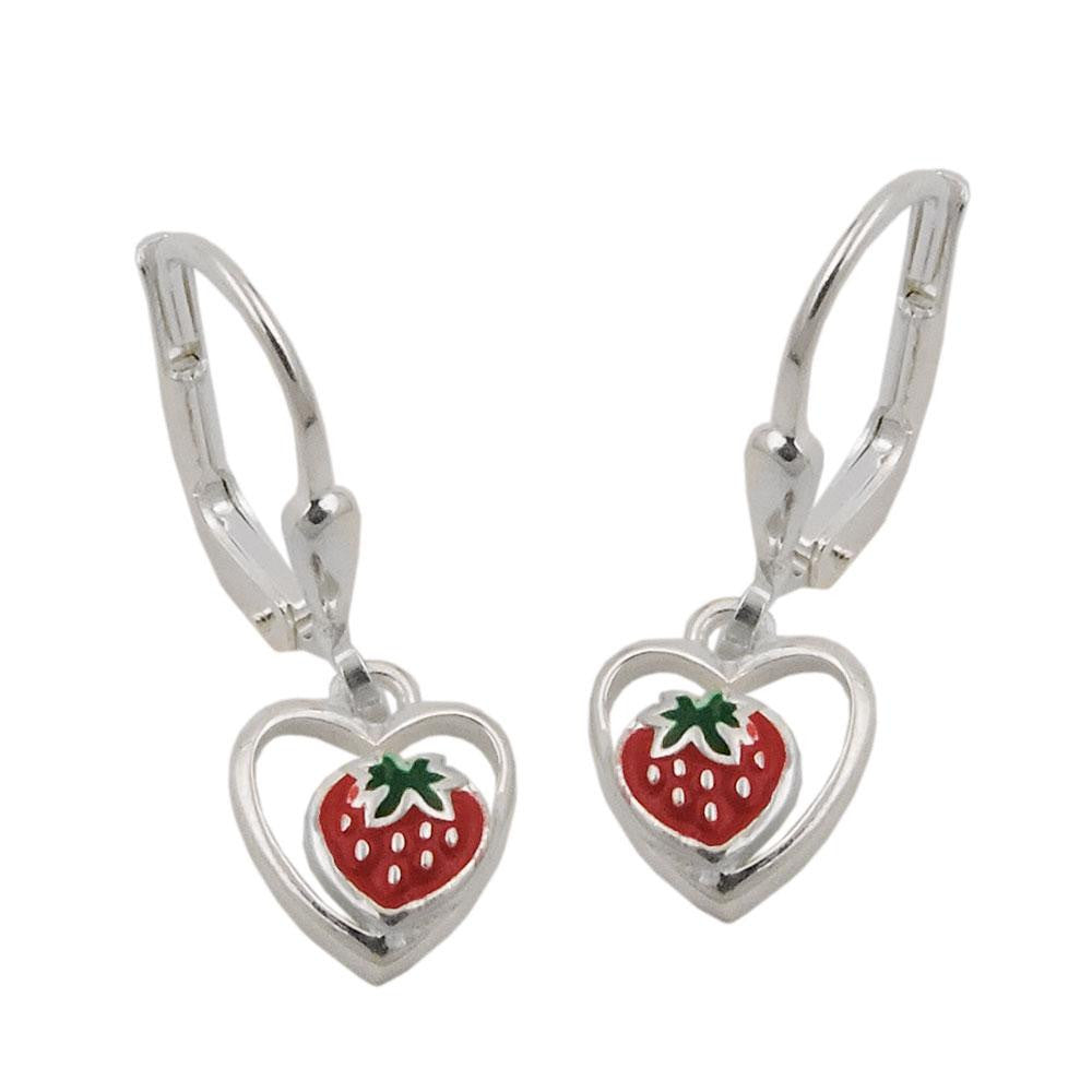 Earrings Leverback Strawberry Silver 925