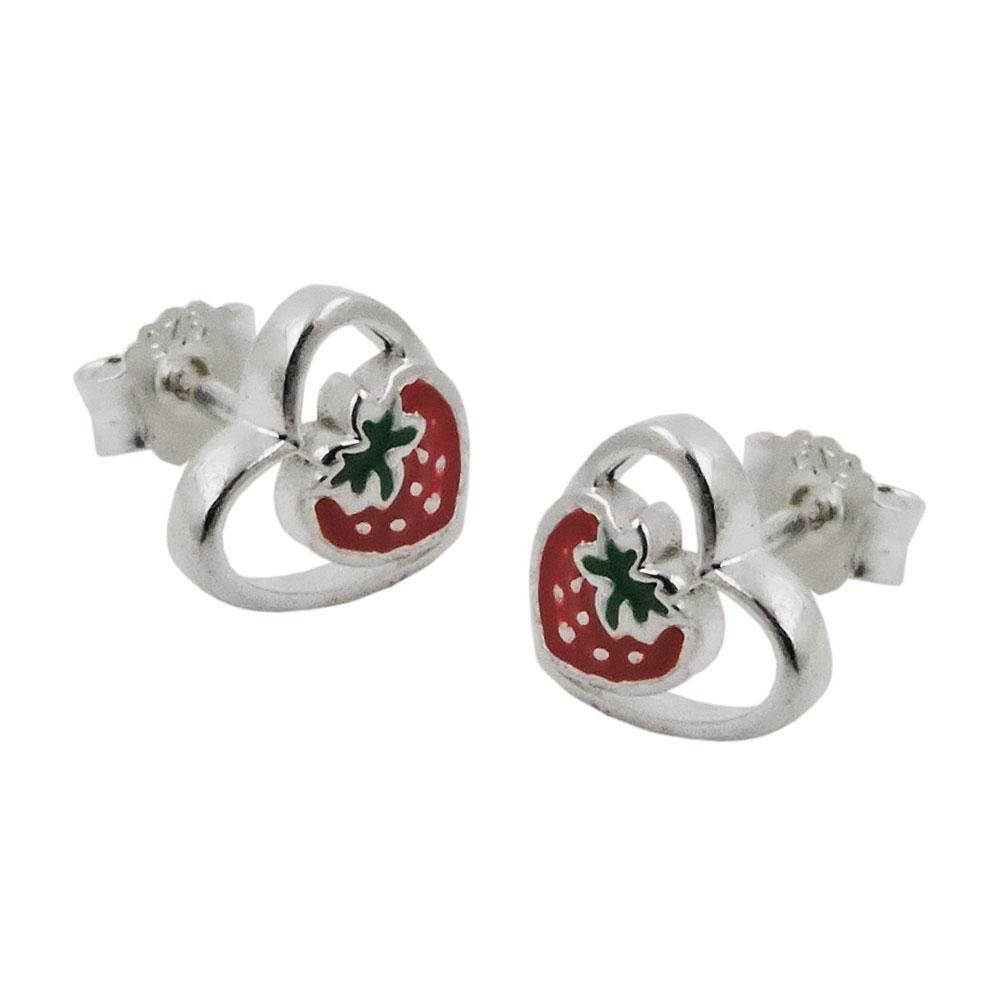 Earrings Studs Strawberry Silver 925