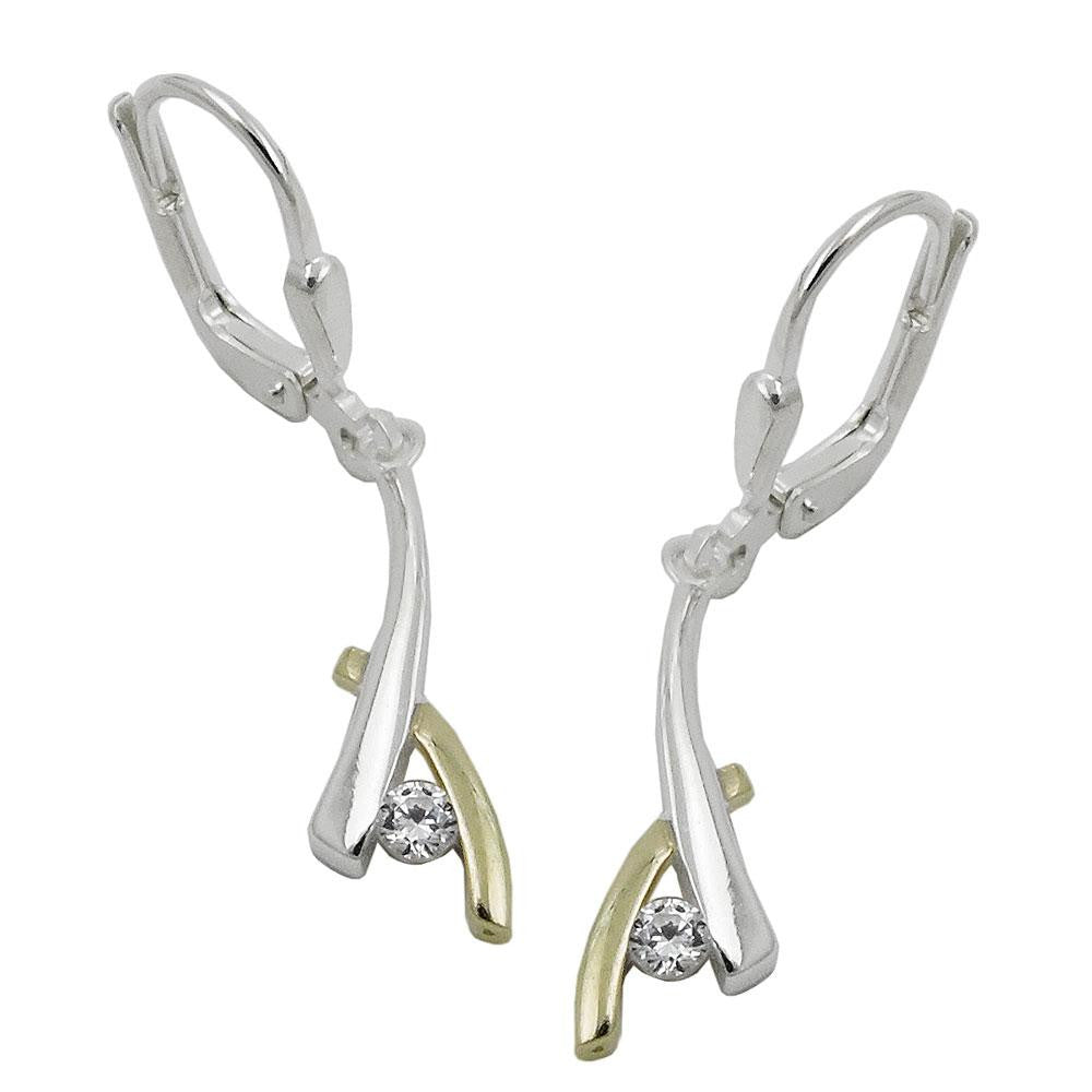 Earrings Leverback Zirconia Silver 925