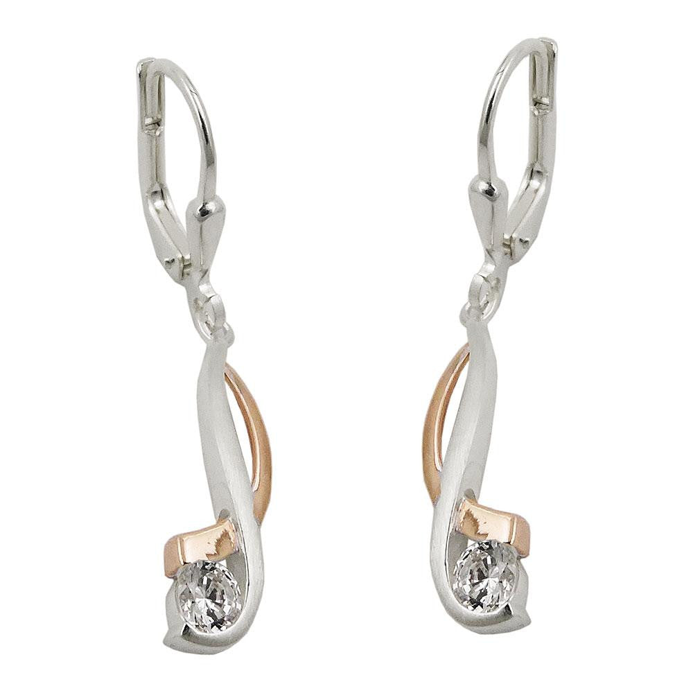 Earrings Leverback Zirconia Silver 925