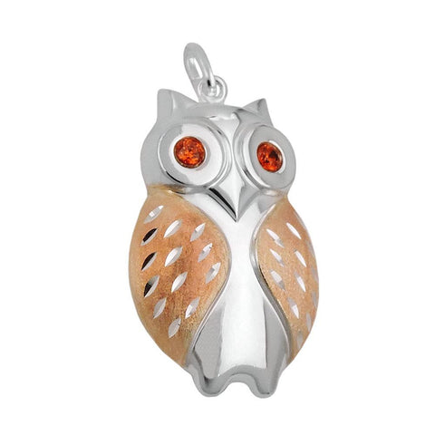 Pendant Owl Matt-polished Silver 925