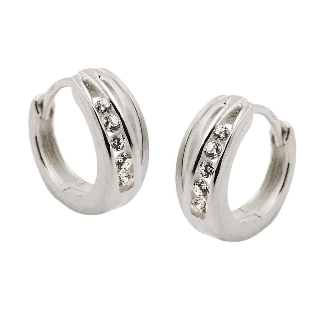 Hoop Earring Zirconias Silver 925