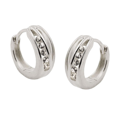 Hoop Earring Zirconias Silver 925