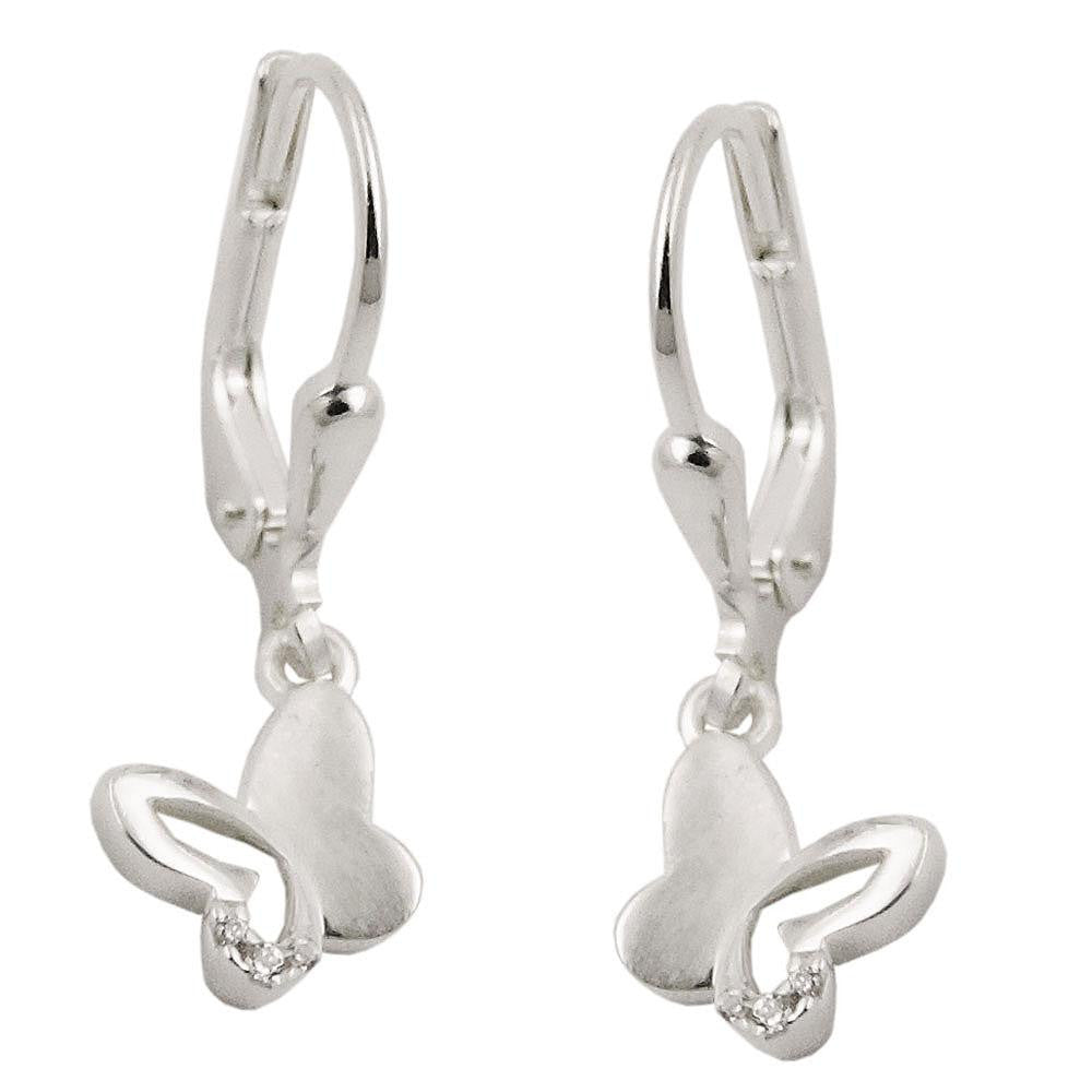 Leverback Earrings Butterfly Silver 925