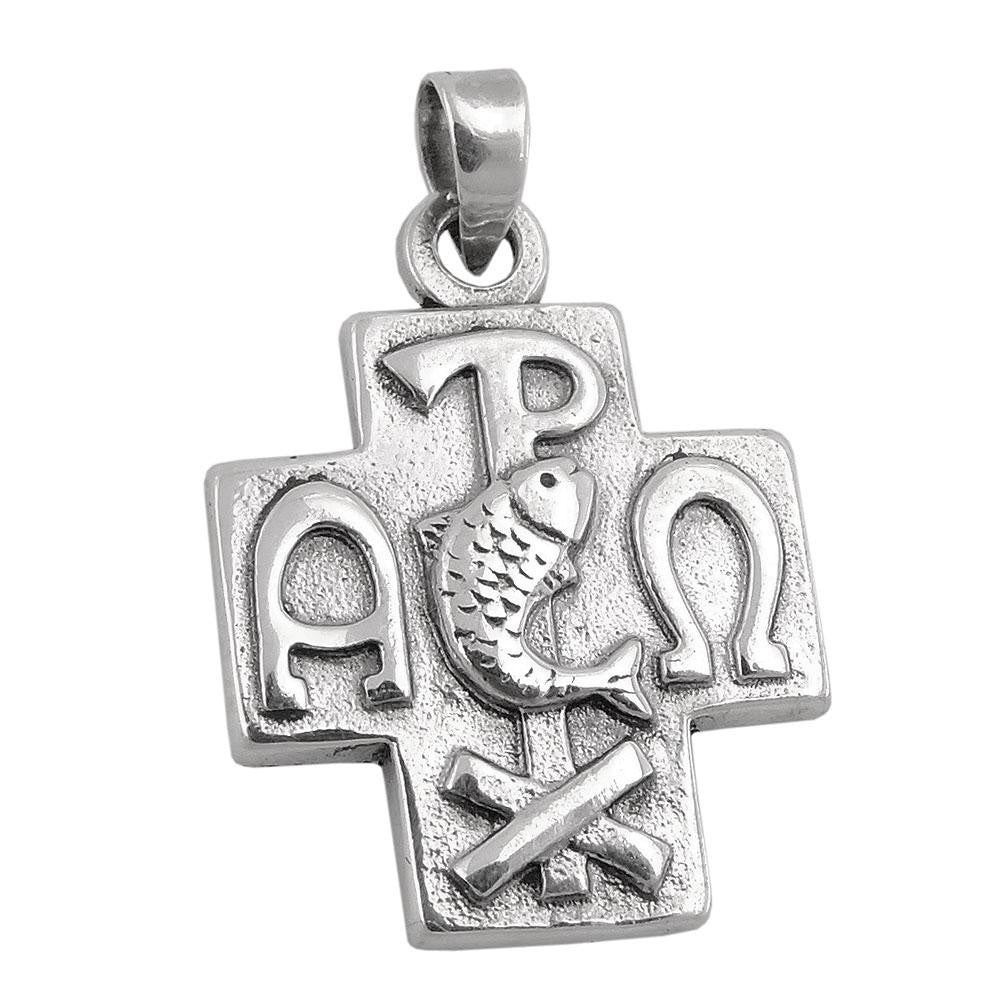 Pendant Cross With Signs Silver 925