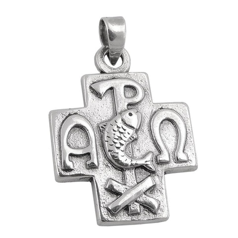 Pendant Cross With Signs Silver 925