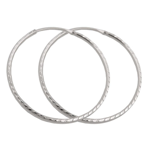 Hoops 33mm Diamond Cut Silver 925