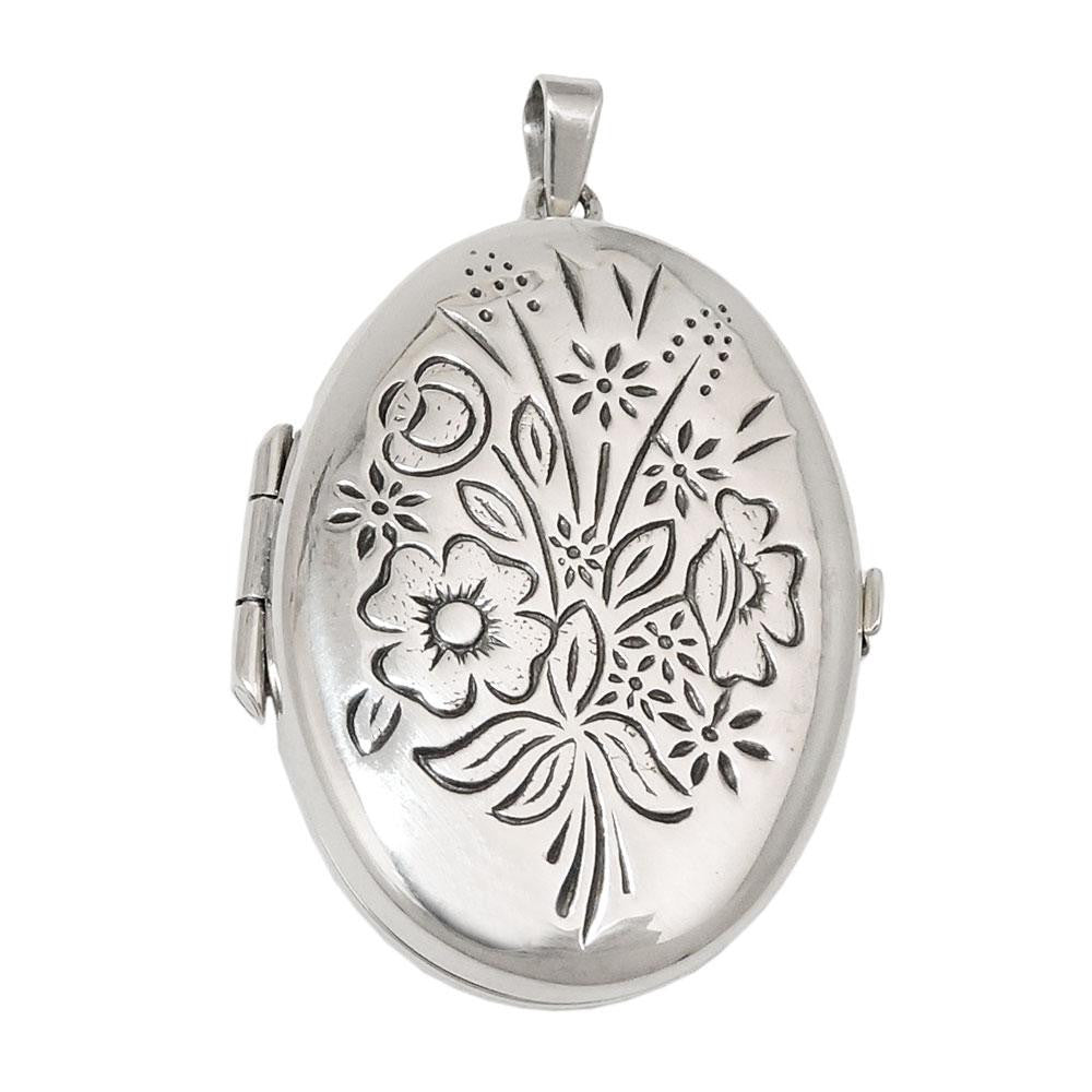 Locket Floral Design Silver 925