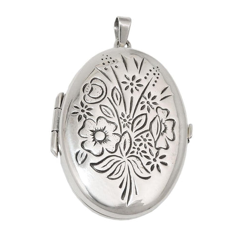 Locket Floral Design Silver 925