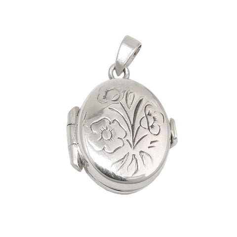 Locket Floral Design Silver 925