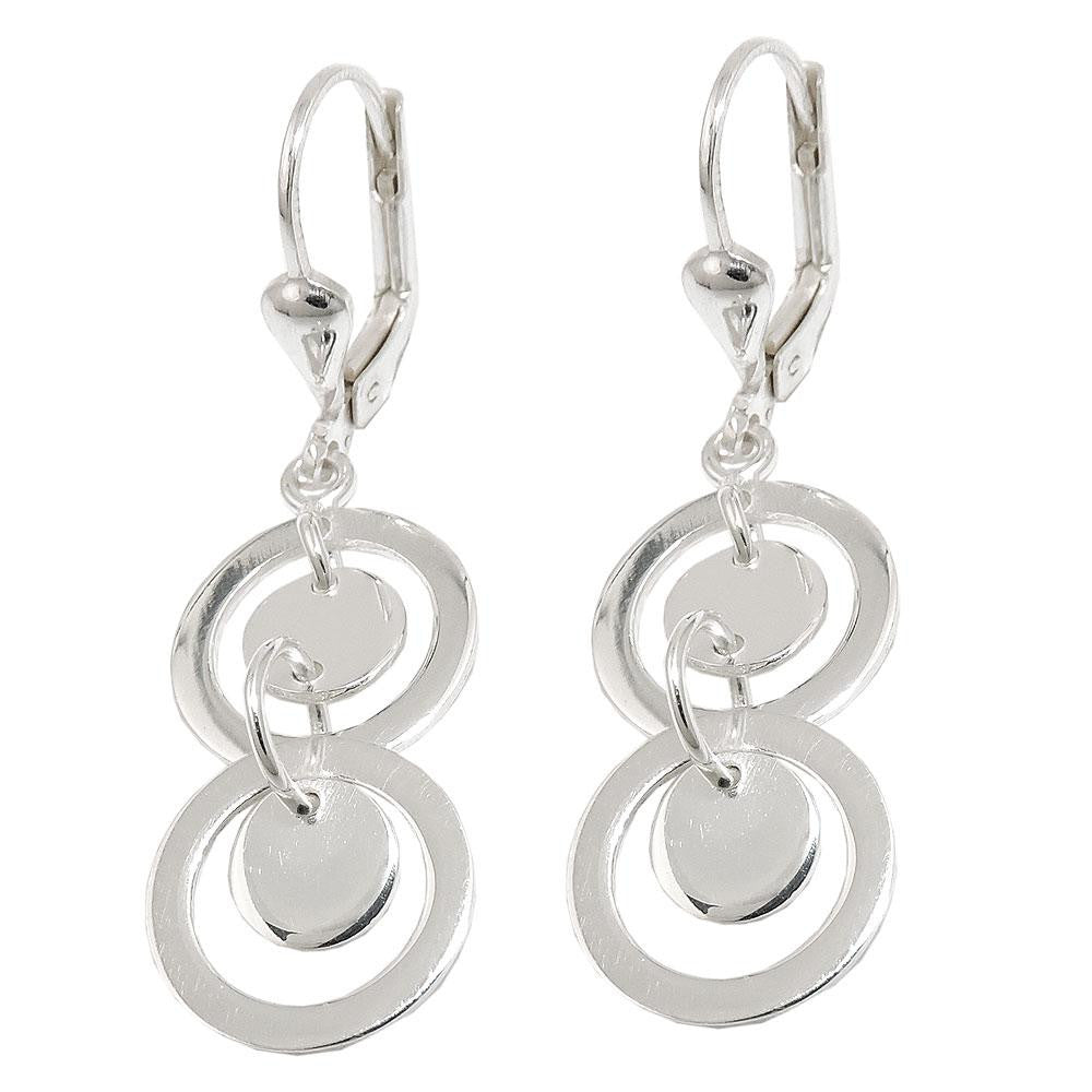Earrings Leverback Cirles Silver 925