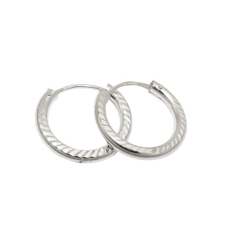 Hoop Earrings Slim Line Silver 925