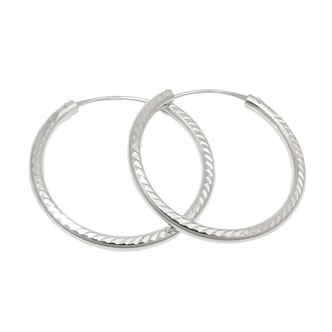 Hoop Earrings Slim Line Silver 925