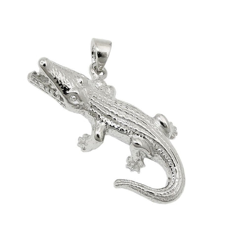 Pendant Crocodile Polished Silver 925