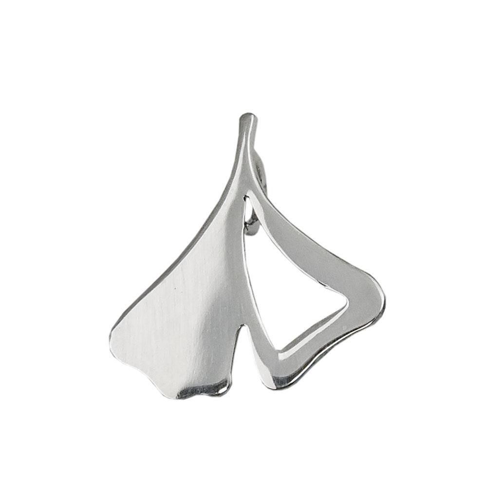 Pendant Ginkgo Leaf Shiny Silver 925