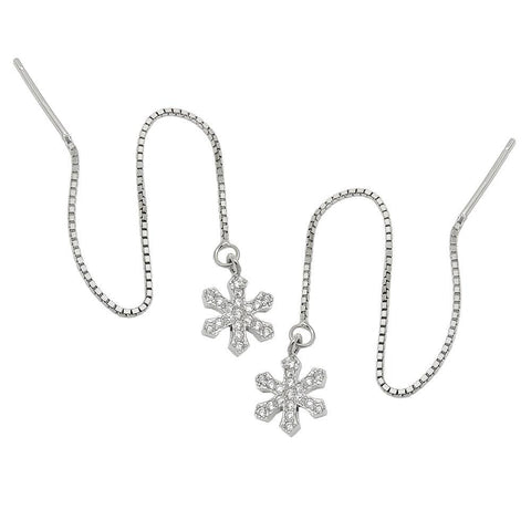 Earrings Chain With Zirconia Silver 925