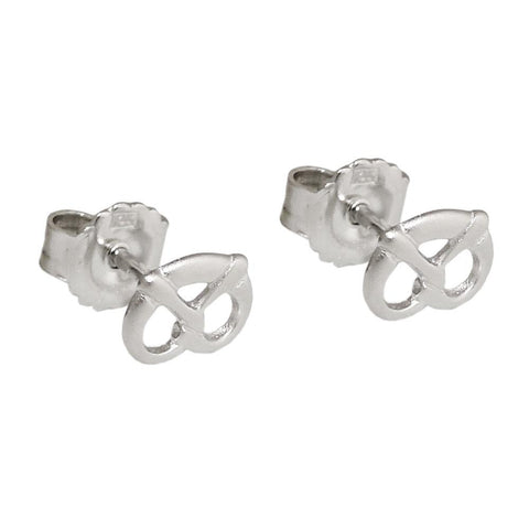 Earring Studs Pretzel Matted Silver 925