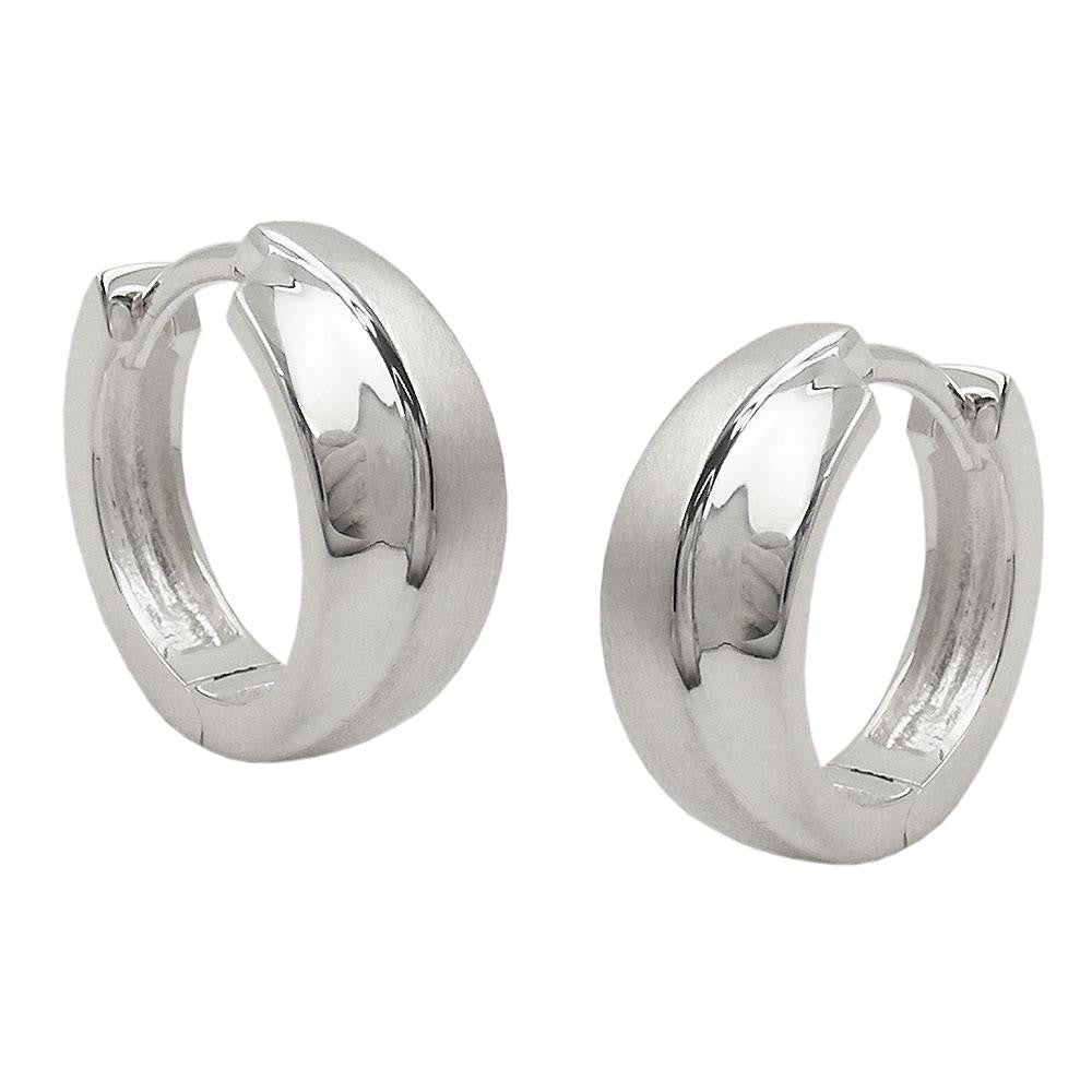Hinged Hoop Earrings 14x6mm Silver 925
