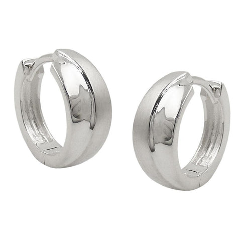 Hinged Hoop Earrings 14x6mm Silver 925