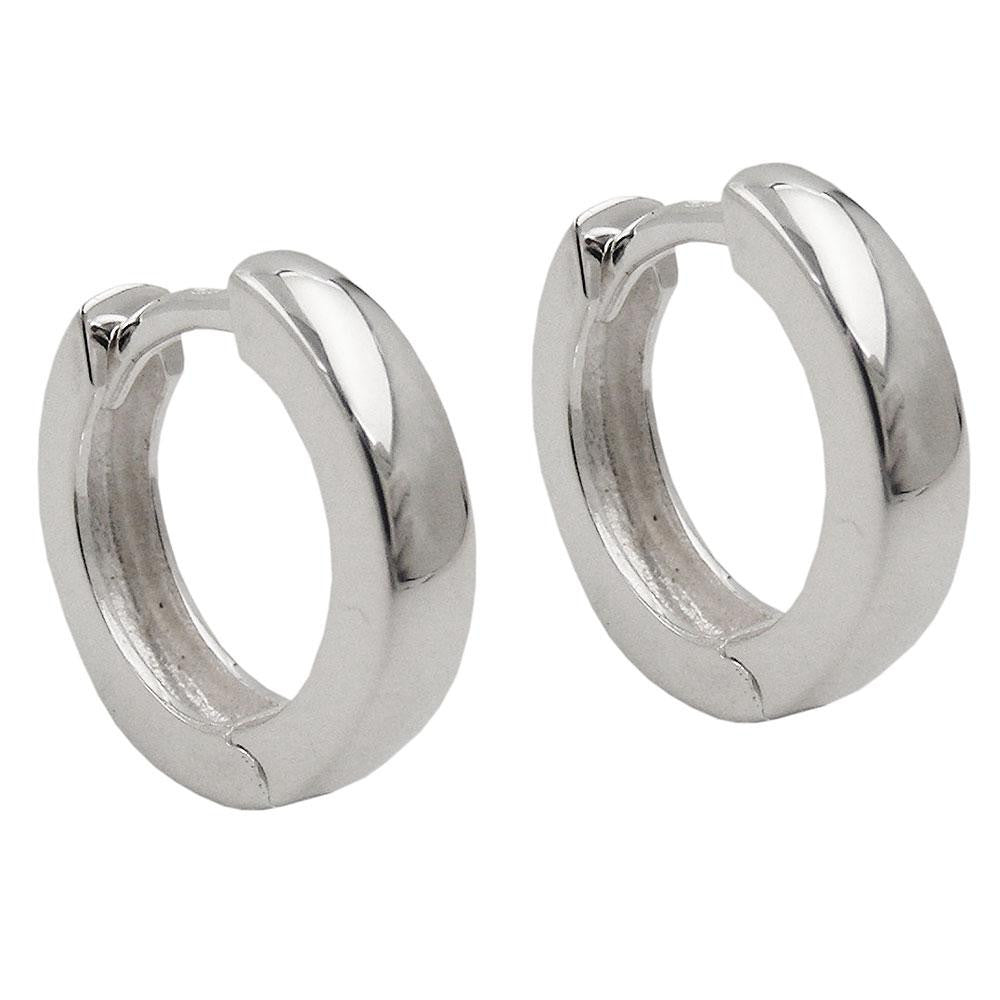 Hoop Earrings 12x3mm Silver 925