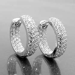 Hoop Earrings Zirconias Silver 925