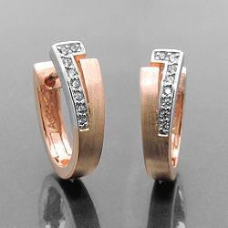 Hoop Earrings Two Tone Silver 925