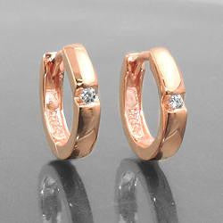 Hoop Earrings Red-goldplated Silver 925