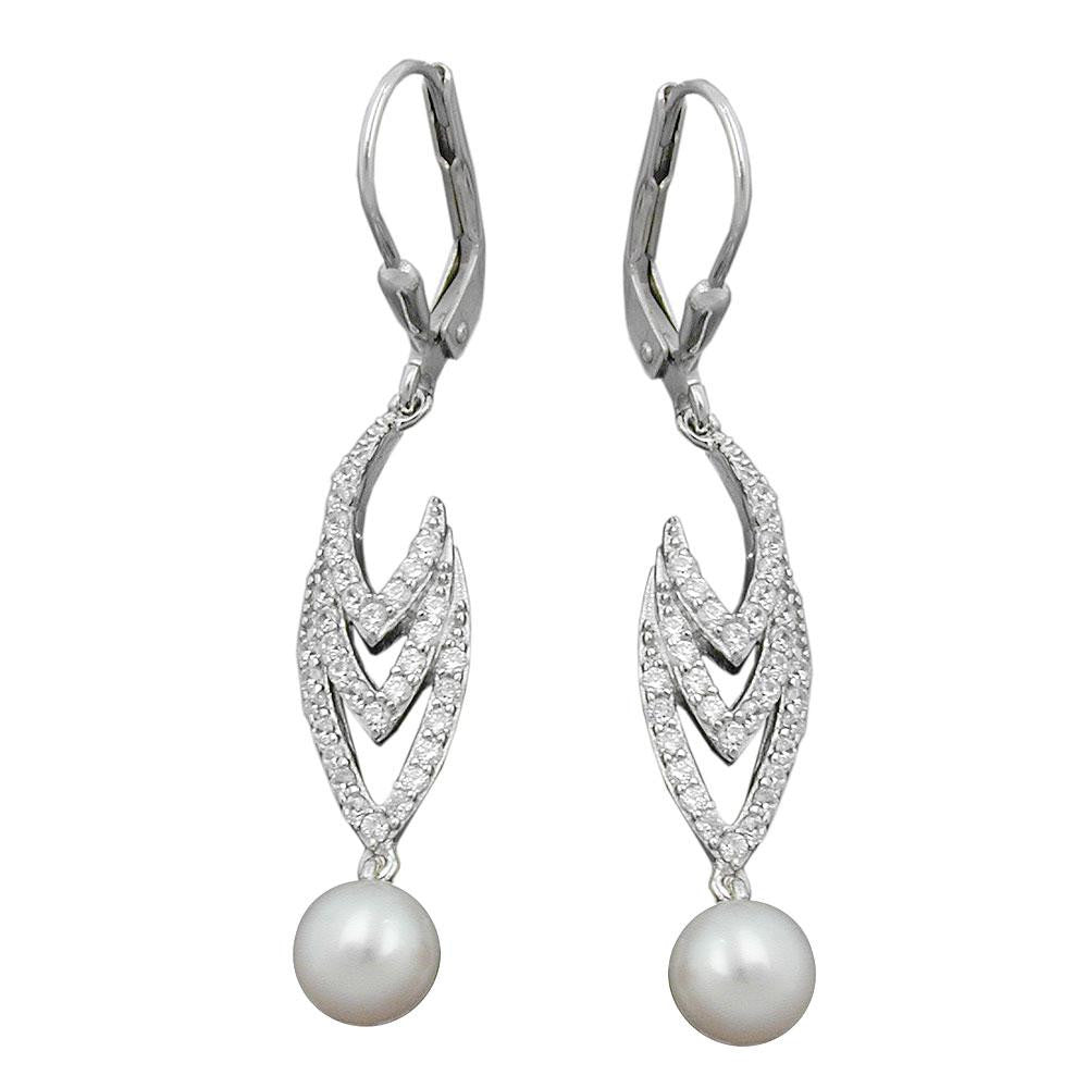 Earring Leverback Pearl Silver 925