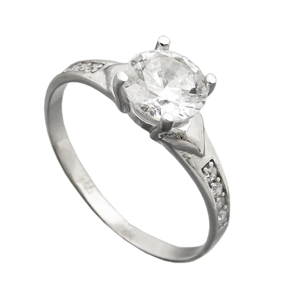 Ring, Zirconia 6mm, Silver 925