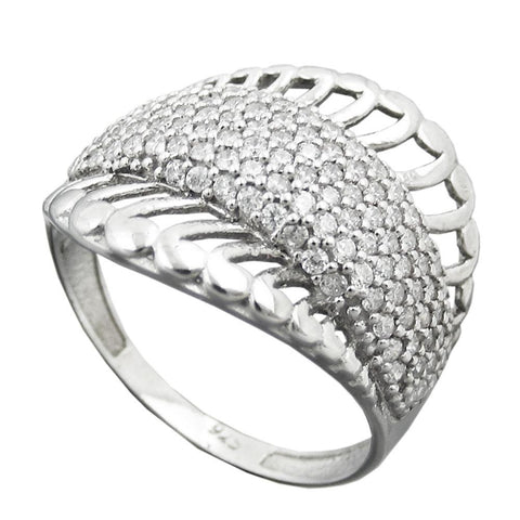 Ring, With Many Zirconia, Silver 925